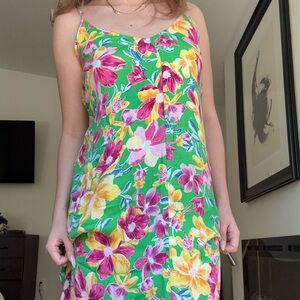 tropical y2k summer floral maxi dress